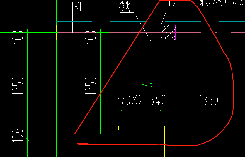 這個圖中能看出磚砌臺階的高度嗎 270是踏步寬對嗎 2是兩個臺階,1250