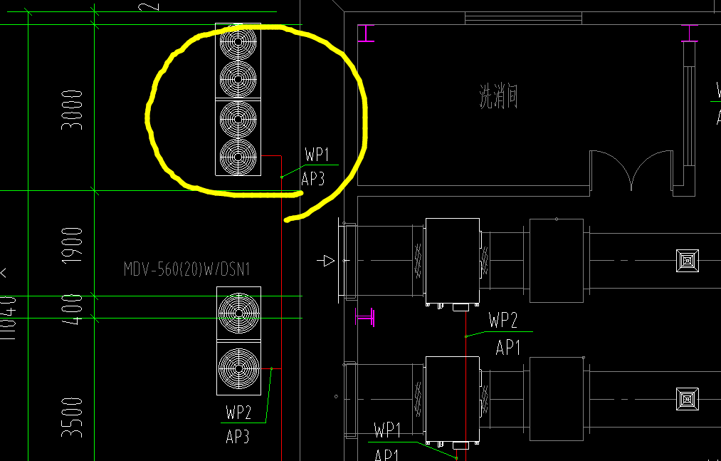 空调室外机基础示意图图片