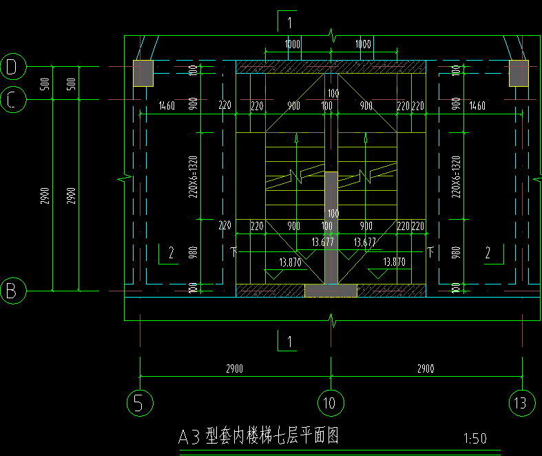 三跑楼梯尺寸图片