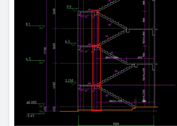 大神们求问梯柱高度是哪一段