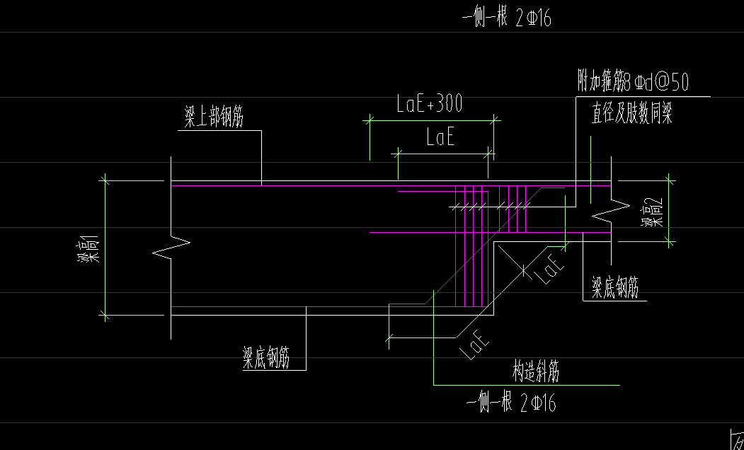 關於梁變截面節點設置錨入lae300應該如何設置輸入不進去