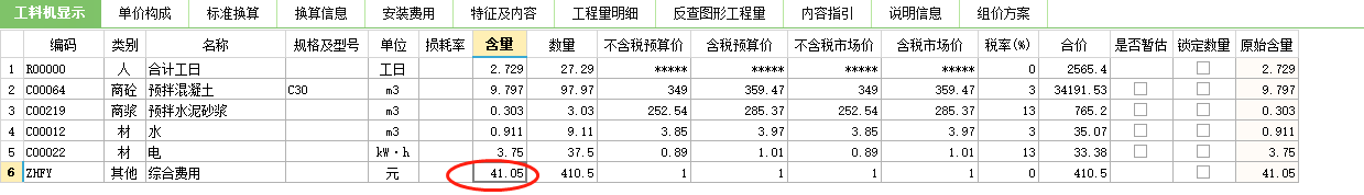 综合单价构成