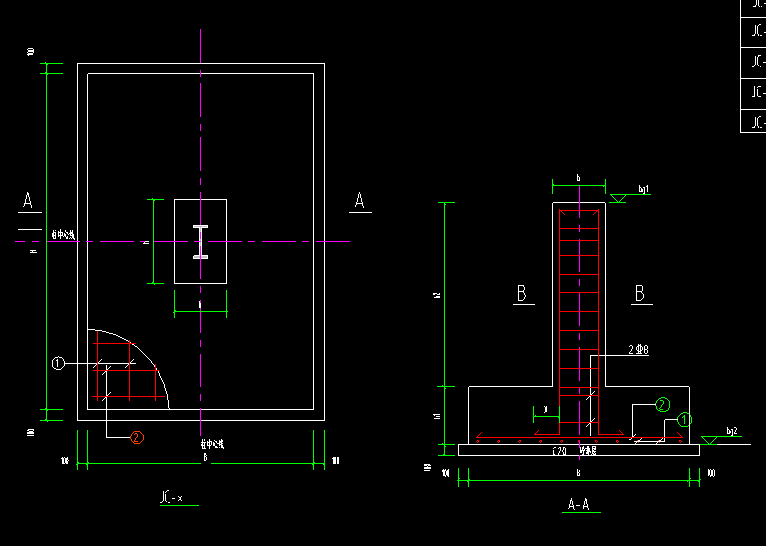 柱下独立基础配筋图图片