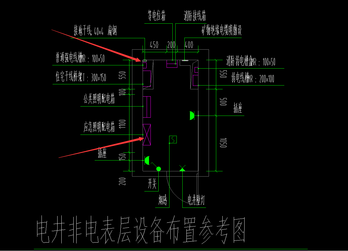 强电井桥架安装示意图图片