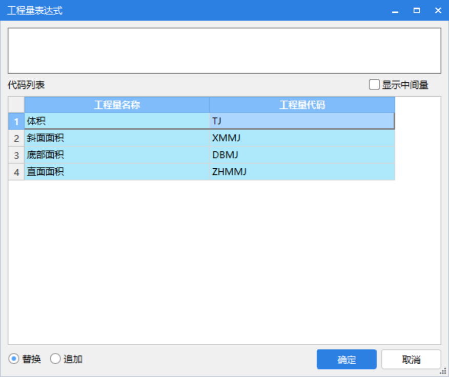 程量表达式