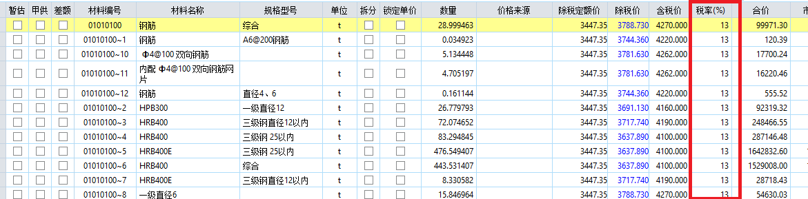 汇总表