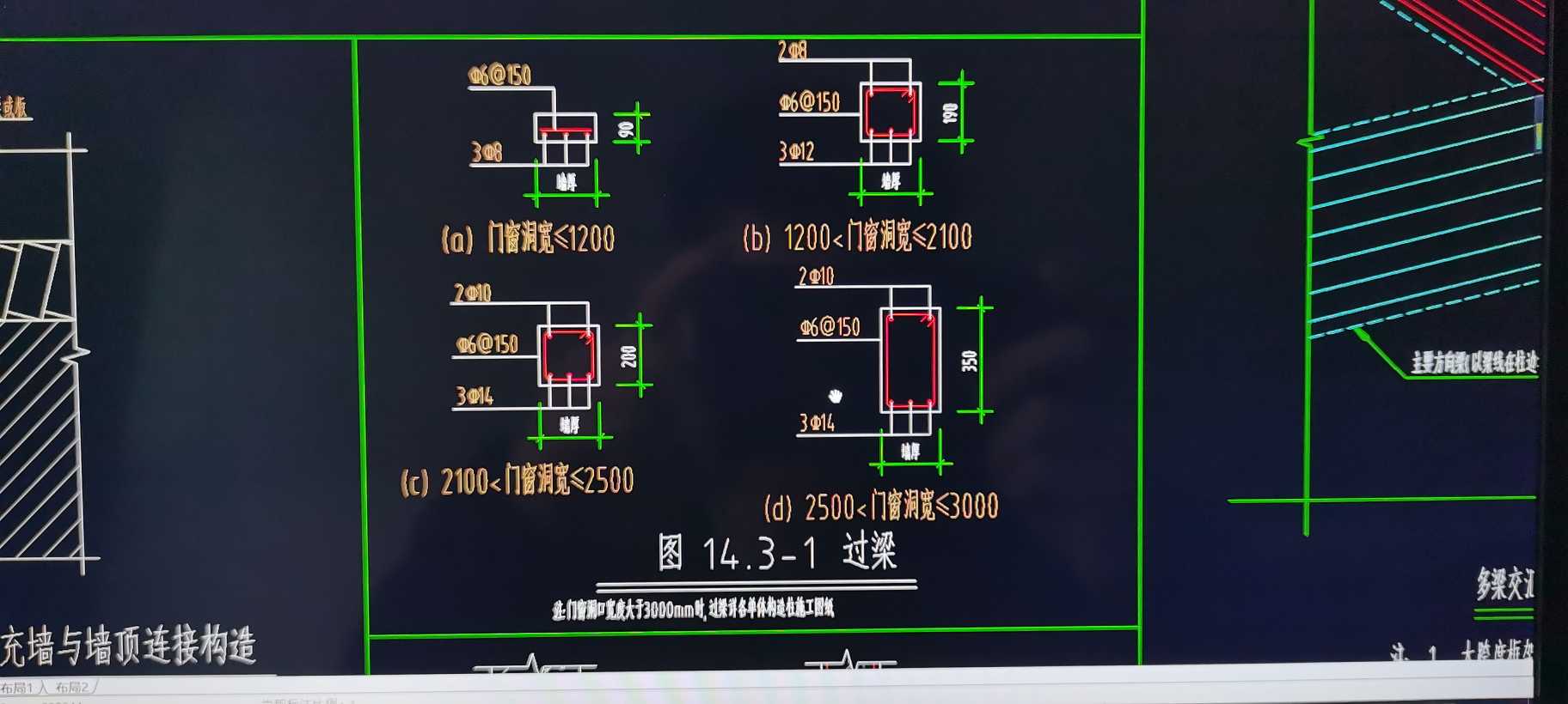 门窗过梁配筋图图片