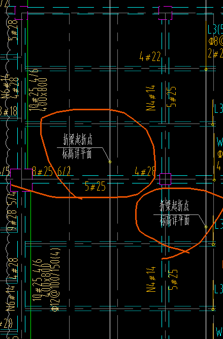 1,折梁起折点是这条线上水平梁都折吗2,两跨标注的上梁为折梁,双梁是