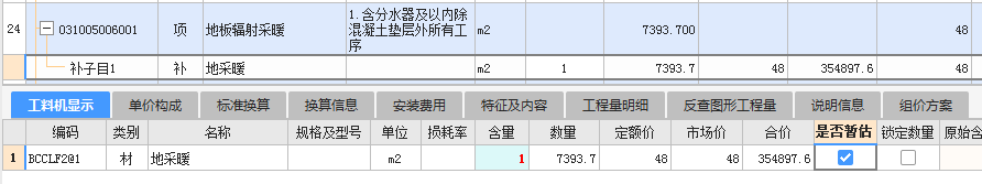 项目特征