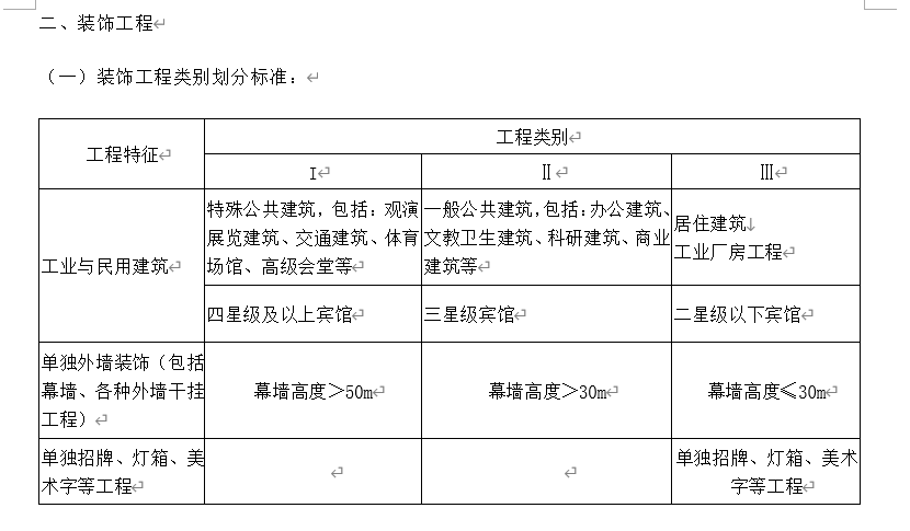 工程分类