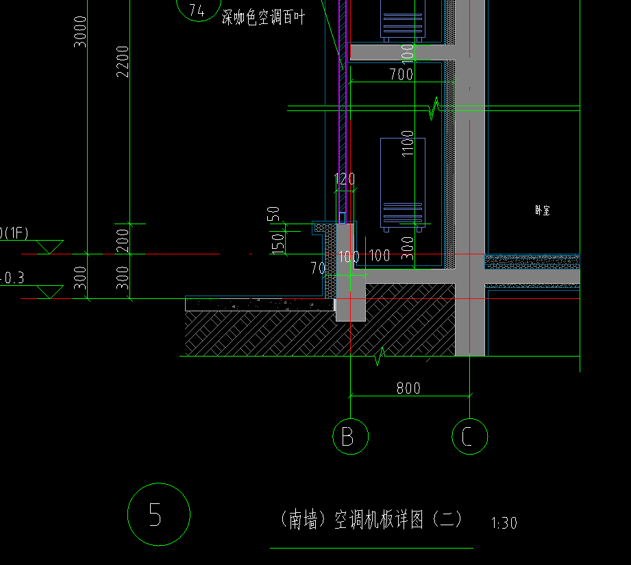 建筑空调板平面图图片