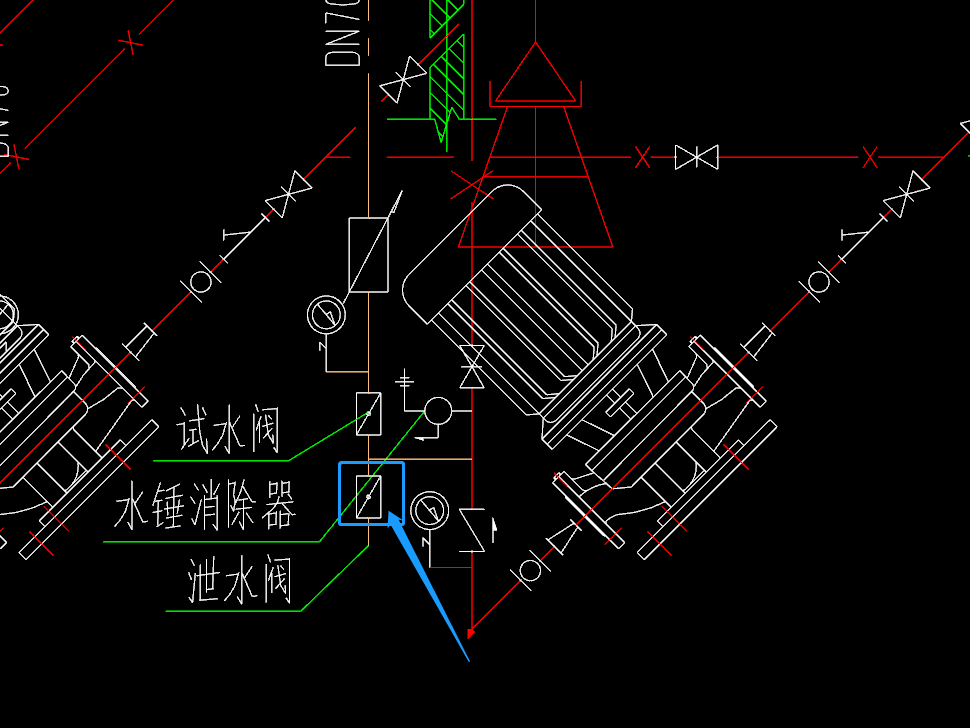 请问,篮色框中的这个阀门指的是泄水阀吗?