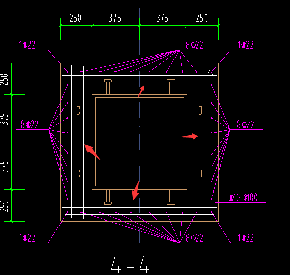 67这个柱子怎么画是空心柱嘛加筋怎么设置