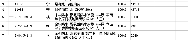 聚氨酯防水定额