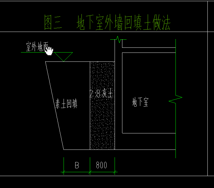 地下室外墙有800厚的回填灰土那么用软件生成挖方的时候该怎么处理