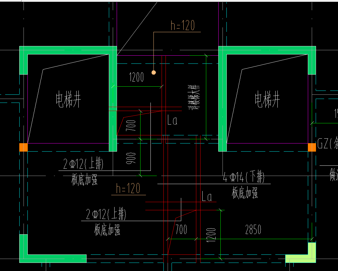 板短跨向加筋