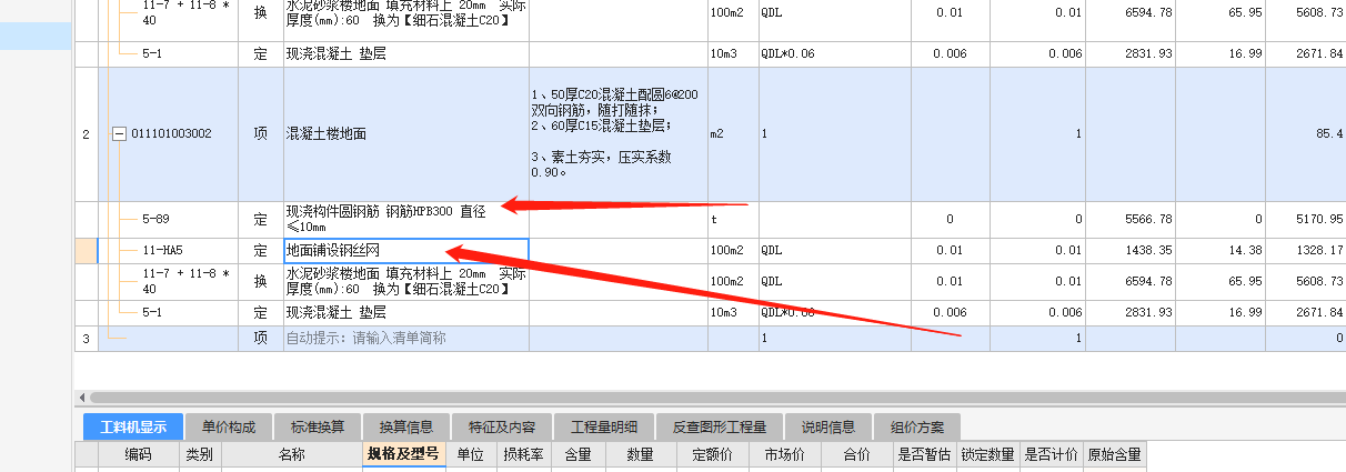 项目特征