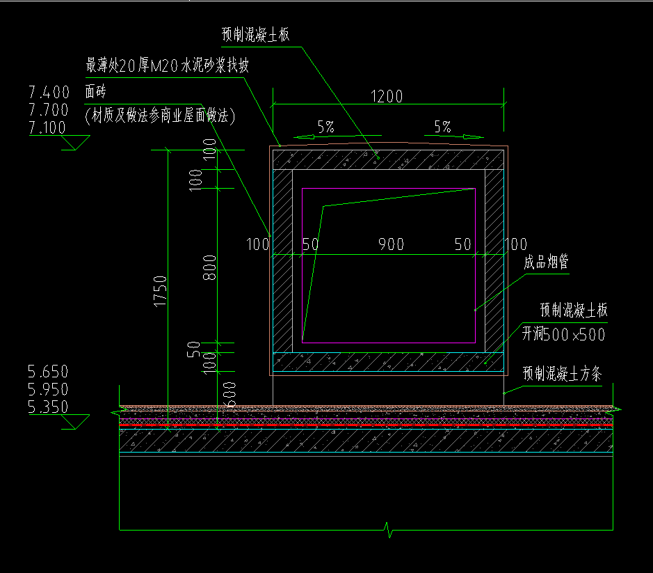 老师好这个烟道怎么做图纸看不大懂请详细点谢谢