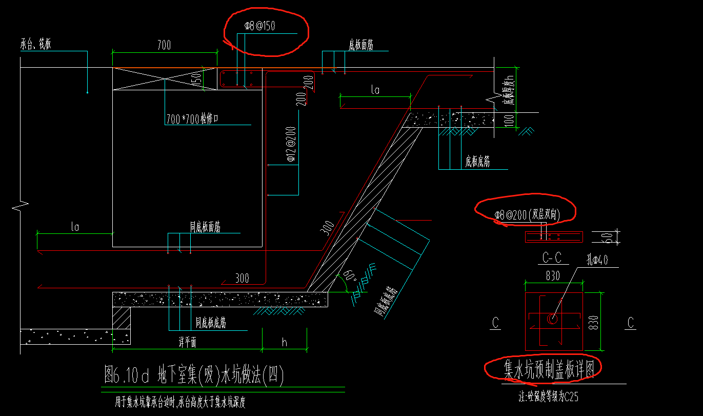 這個集水坑的蓋板鋼筋到底是哪個啊為啥繪製用的是c8150啊