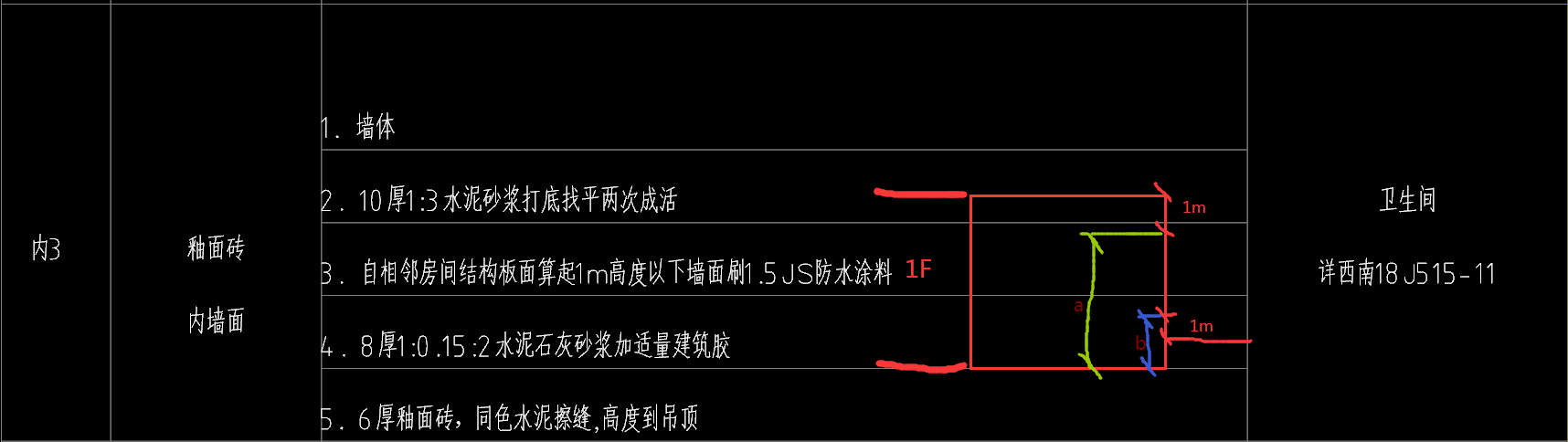 墙面防水高度