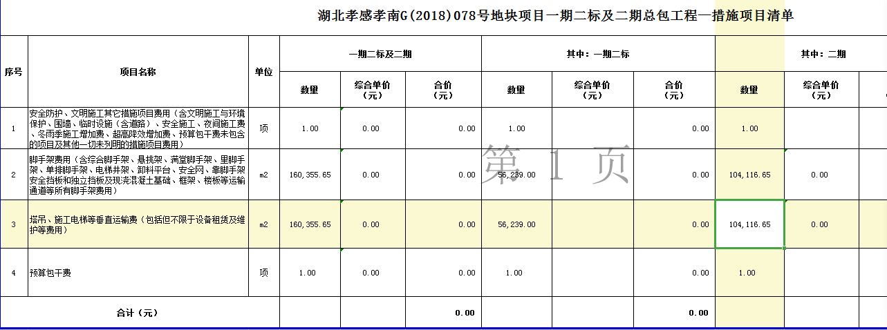 总价