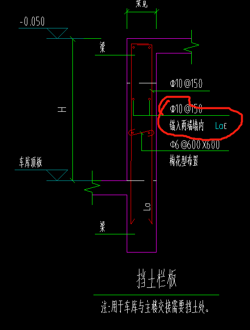 如下图水平分布筋要求锚入两端墙内lae这在哪设置啊谢谢回复