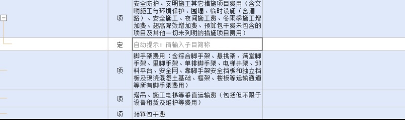措施项