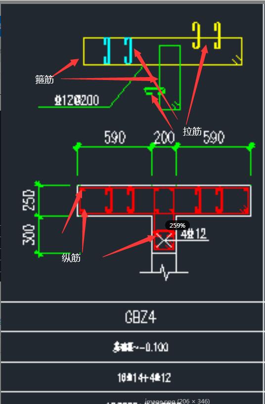 图中箍筋拉筋和纵筋都是哪一个部分请帮我画一下谢谢