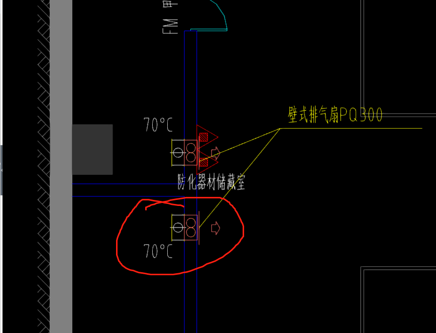 70度防火阀图例图片