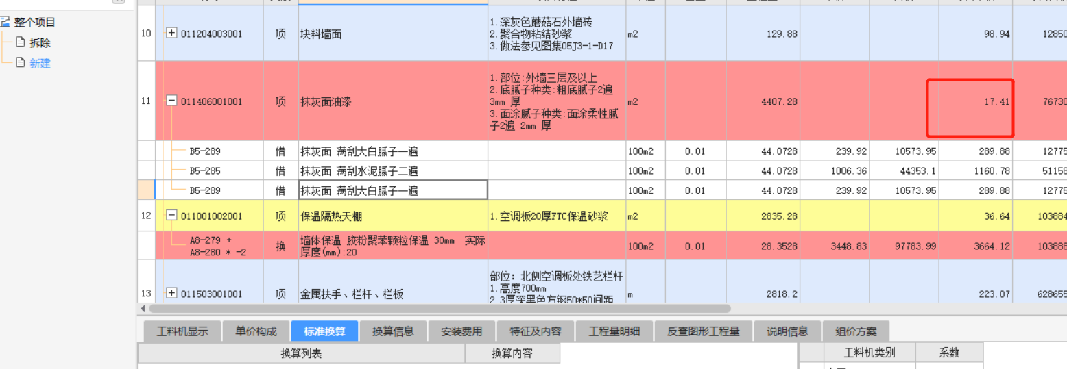 项目特征