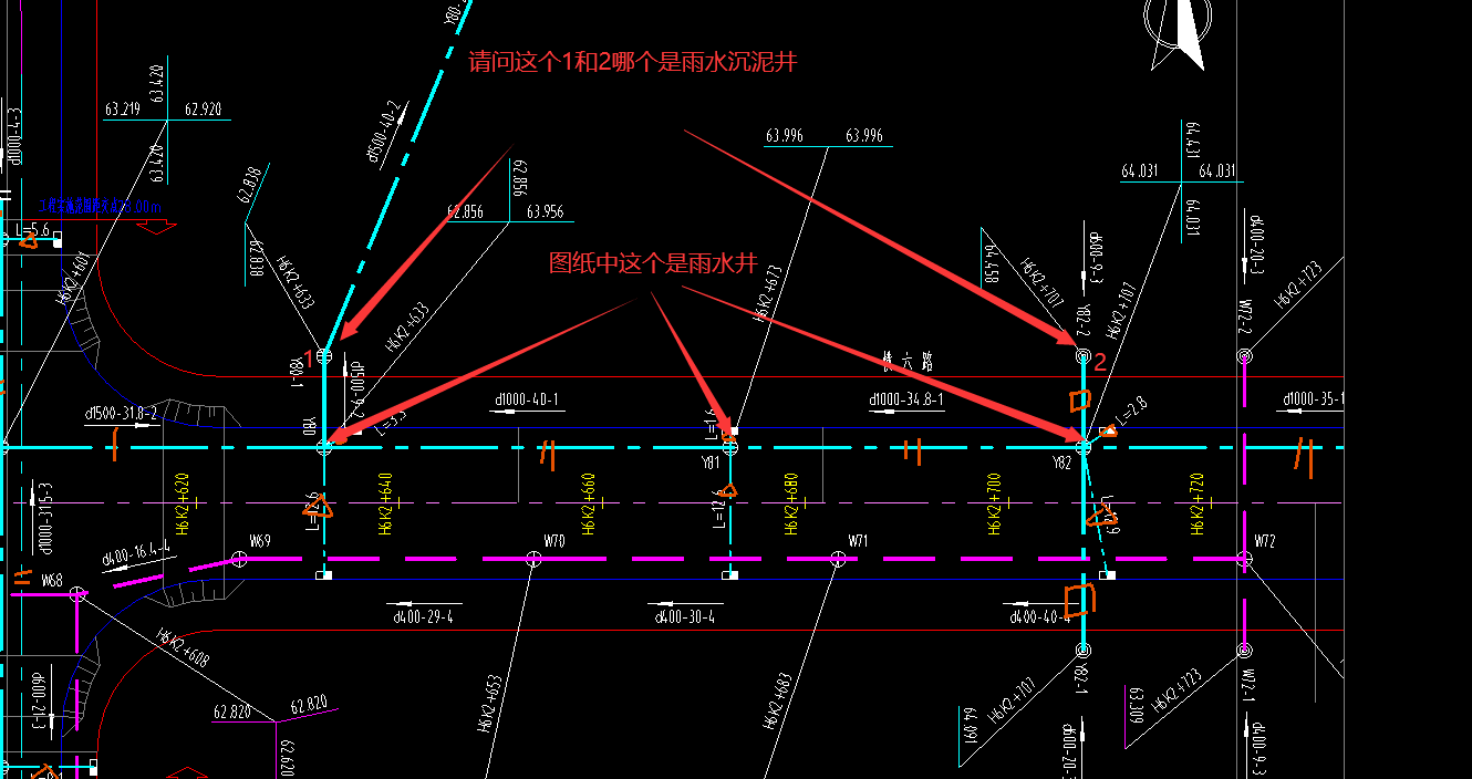 如图所示市政排水图纸中哪个是雨水沉泥井?