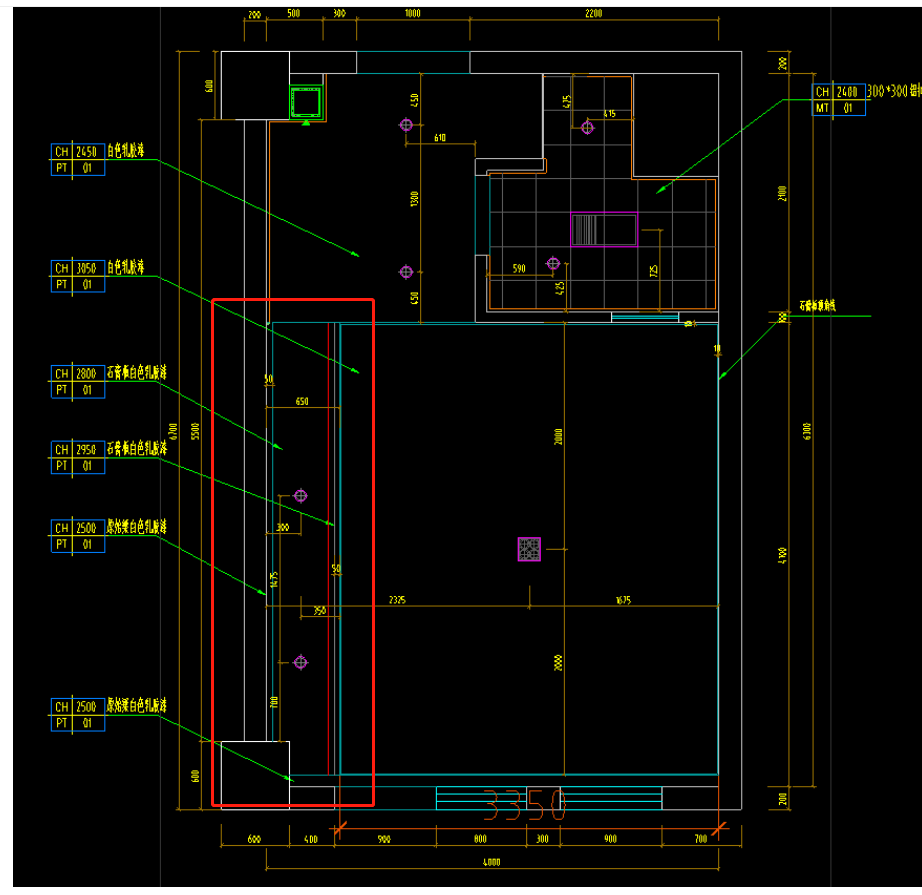天棚平面图里哪个是灯槽啊