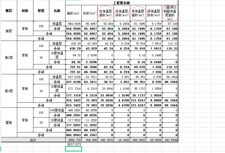 外墙保温面积