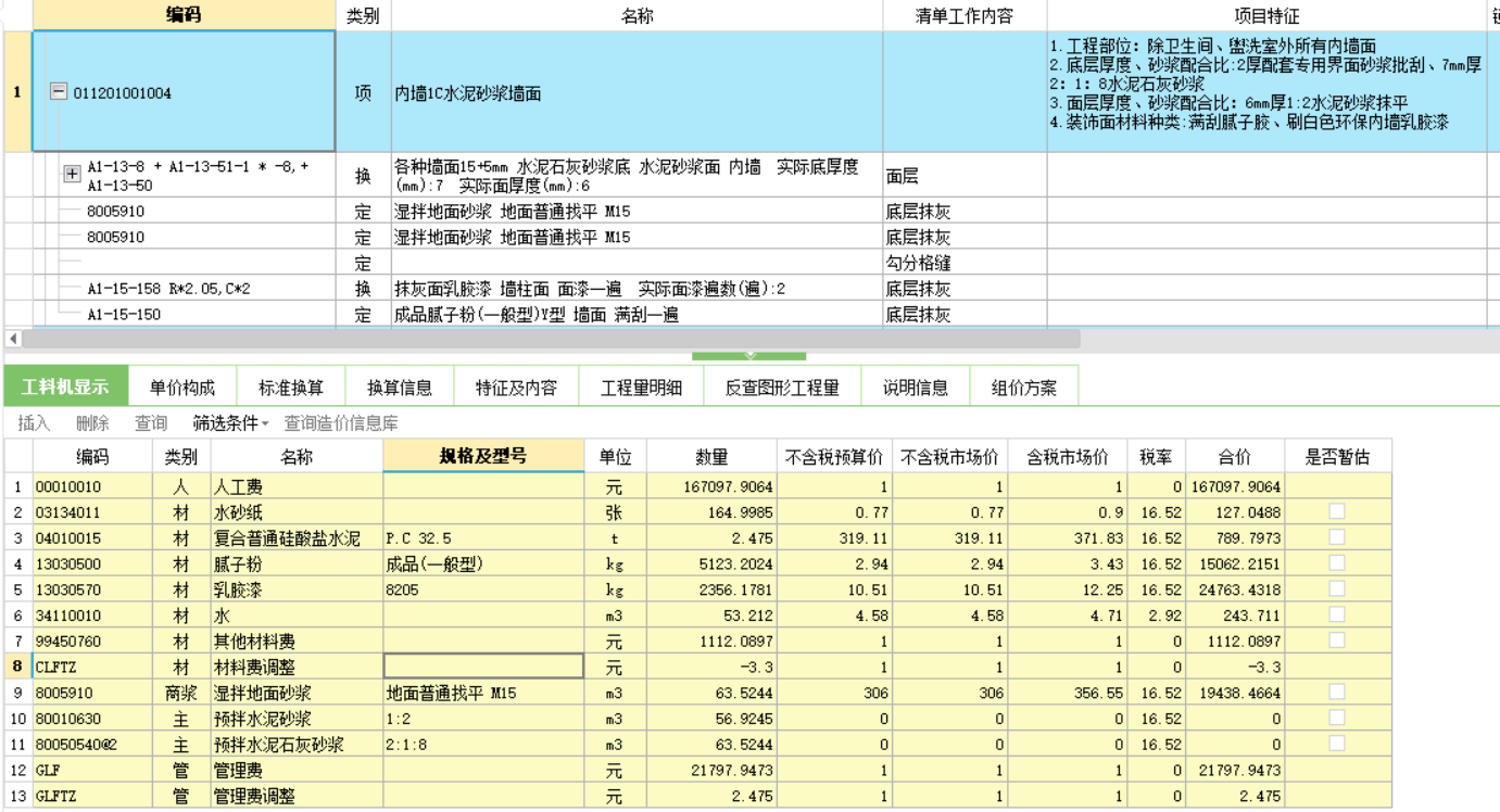 项目特征