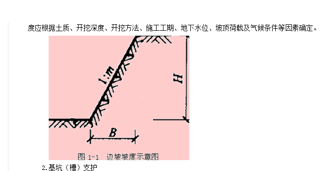 放坡系数