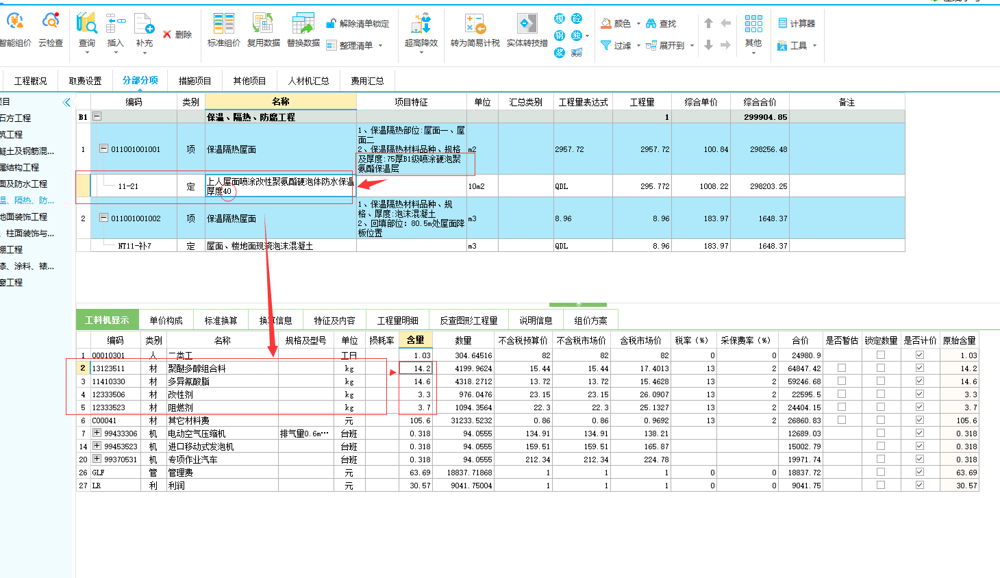 定额含量