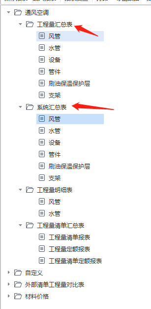 系统汇总表