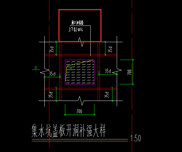 老師這個集水坑蓋板開洞的加強筋怎麼畫具體怎麼操作