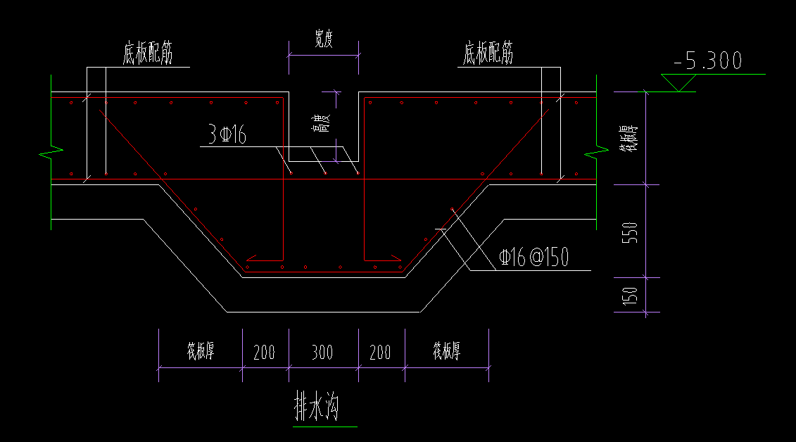 排水沟配筋图示图片