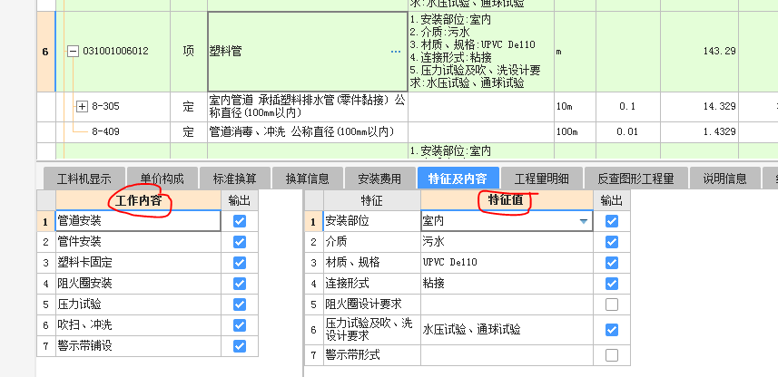 项目特征