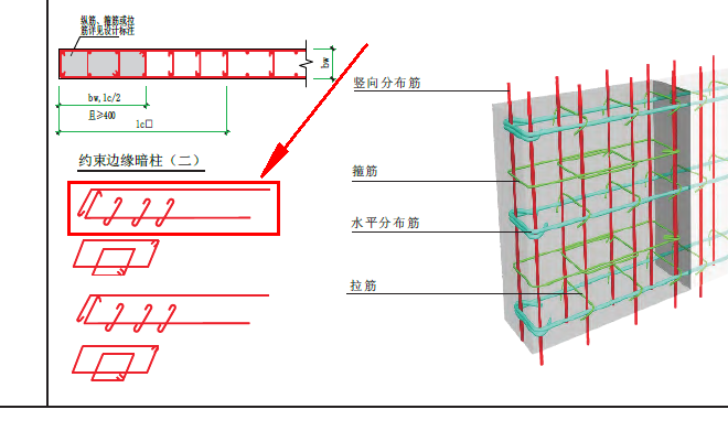 如下图的剪力墙水平筋形式改如何设置