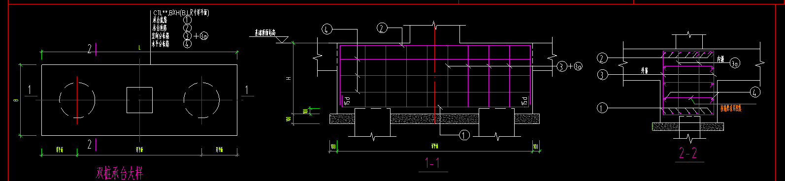 双桩承台配筋