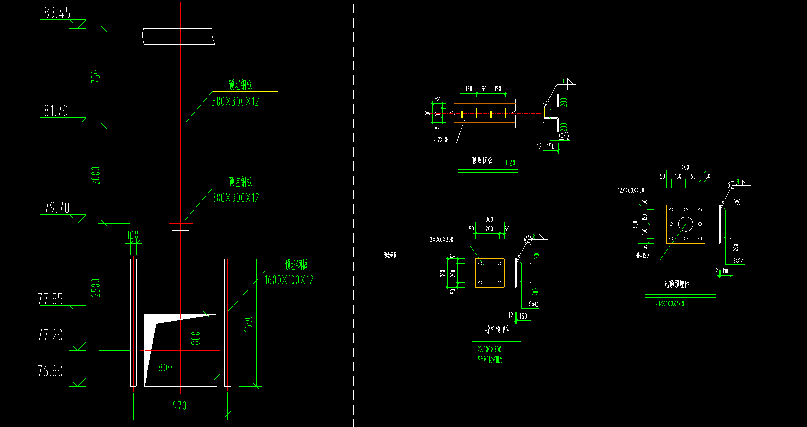 下图中的预埋钢板该如何计算钢筋重量?