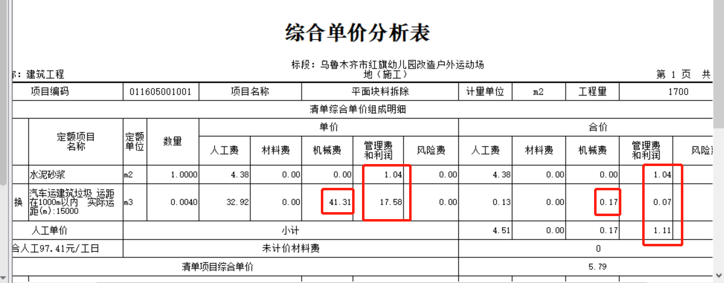 强制修改综合单价