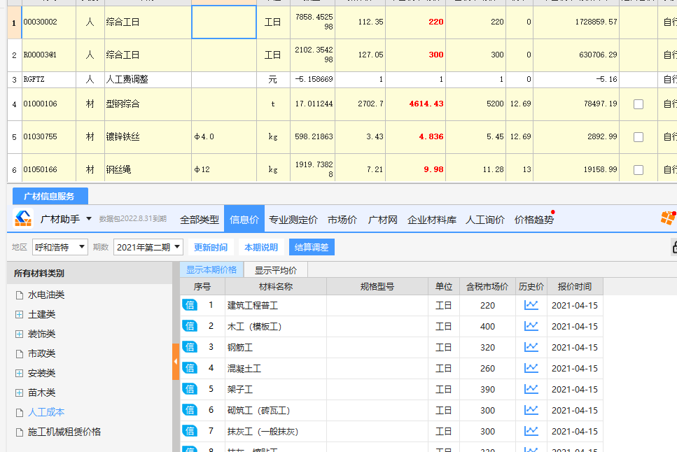 人工费如何调整