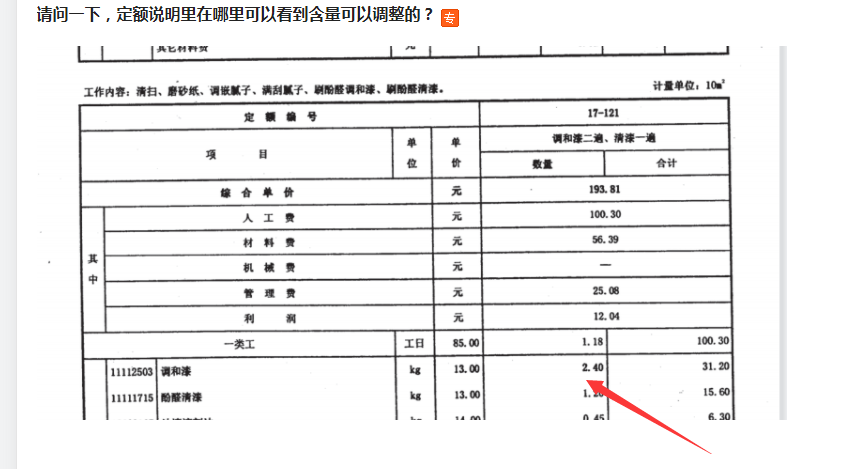 定额说明