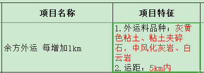 项目特征