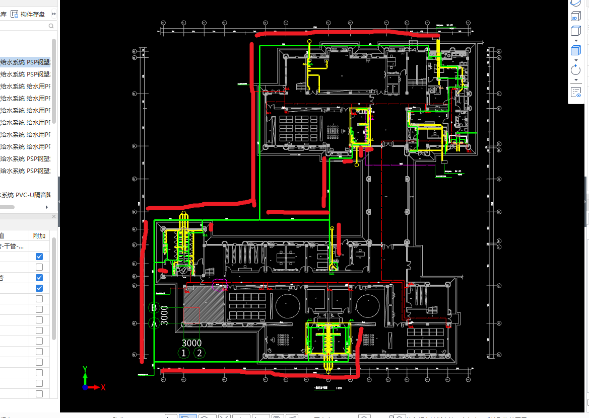 图一红线是室外管道全是干管吗图二是室外管道入户红线也是干管吗
