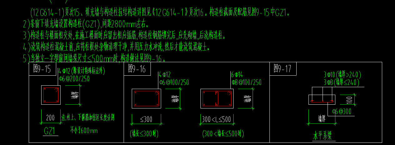 求教各位老師,針對此圖紙裡構造柱應該如何選擇設置呢,最好有圖指點