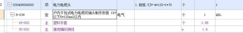 清单描述